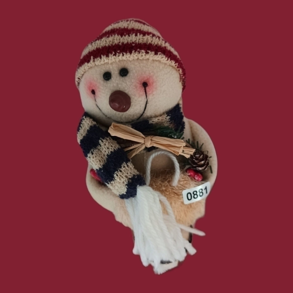The cherished fabric snowman christmas decoration - Picture 6 of 8